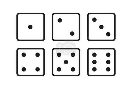 Illustration for Dice Square Faces Set Board Game Symbol Vector Illustration - Royalty Free Image
