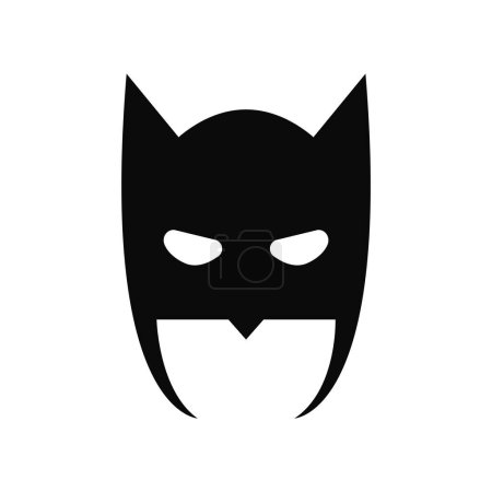 Black Hero Kostüm Maske Isolated Vector Illustration