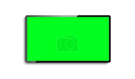 Photo for Realistic Television Green Screen Blank TV Display Mockup Vector Illustration - Royalty Free Image