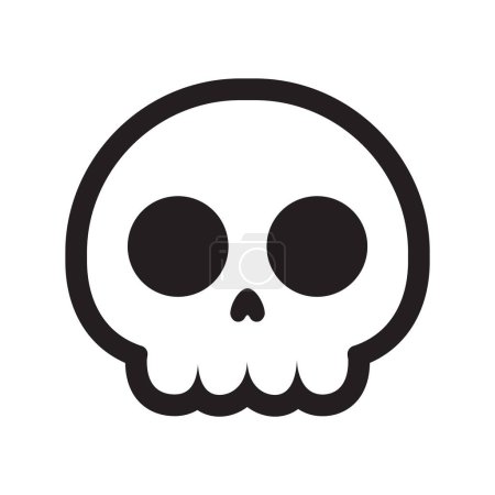 Photo for Cute Spooky Skull Outline icon Vector Illustration - Royalty Free Image