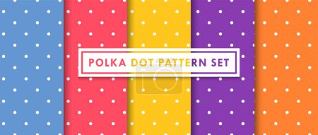 Photo for Colorful Polka Dot Seamless Pattern Vector Background Set - Royalty Free Image