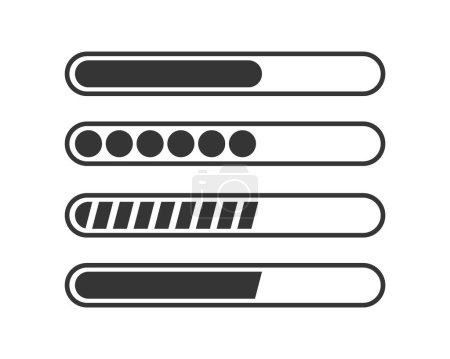 Photo for Loading Progress Bar UI Element Set Vector Illustration - Royalty Free Image