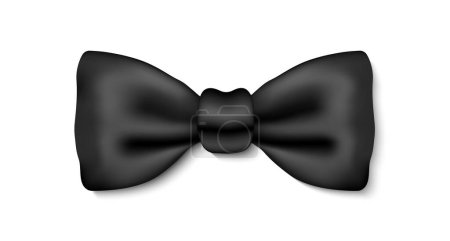 Realistic Bow Tie Shiny Black Isolated Vector Illustration