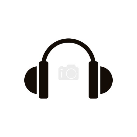 Photo for Flat Music Headphone Isolated Vector Icon Illustration - Royalty Free Image