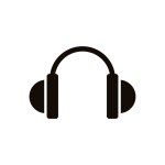 Flat Music Headphone Isolated Vector Icon Illustration