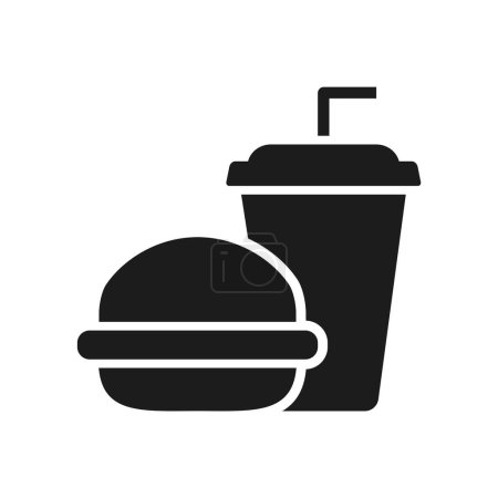 Photo for Burger Milk Shake Glyph Icon Isolated Vector Illustration - Royalty Free Image