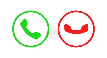 Accept Decline Call Green Red Round Icons