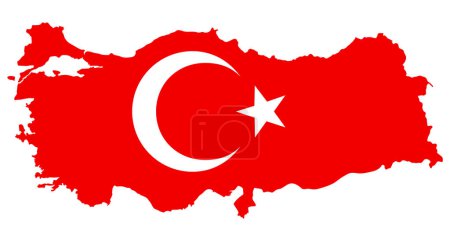 Photo for Red Turkey Map Flag Moon Star Symbol Vector Illustration - Royalty Free Image