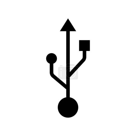 Icono de transferencia de datos USB Símbolo Ilustración vectorial aislada