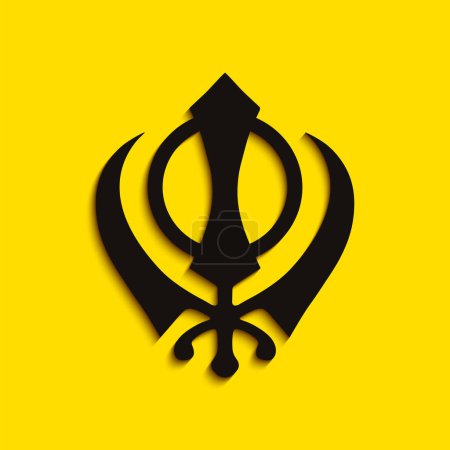 Téléchargez les illustrations : Sikhisme Symbole Saint Ombre Illustration vectorielle - en licence libre de droit