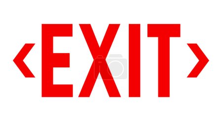 Photo for Exit Sign Red Arrow Vector Illustration - Royalty Free Image
