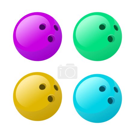 Photo for Colorful Bowling Balls Set Vector Illustration - Royalty Free Image