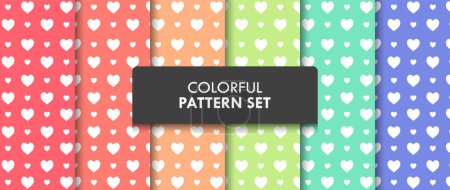 Photo for Colorful Heart Pattern Background Collection Vector Illustration - Royalty Free Image