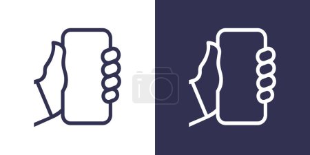 Photo for Smartphone In Hand Flat Vector Icon Illustration - Royalty Free Image