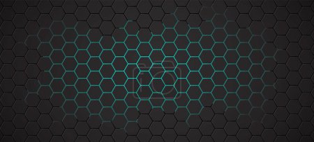 Photo for Black Blue Honeycomb Hexagon Vector Abstract Background - Royalty Free Image