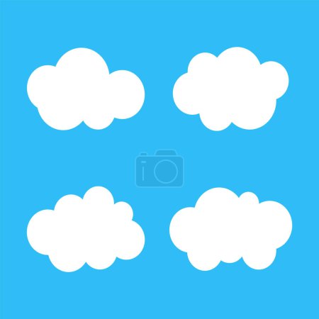 Photo for White Cloud Blue Sky Vector Illustration Set - Royalty Free Image