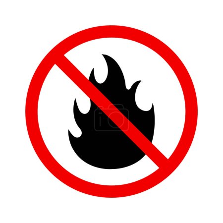 Photo for No Fire Flame Prohibited Sign Icon Vector Illustration - Royalty Free Image