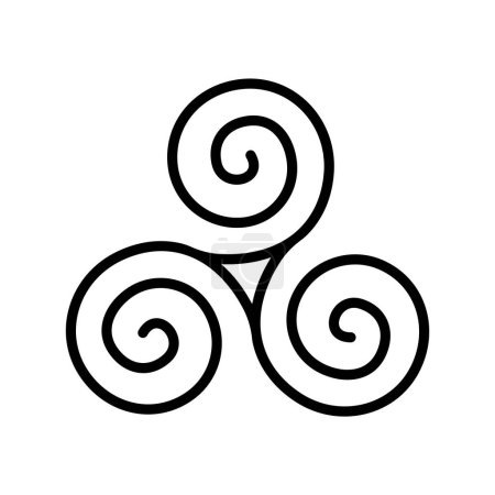 Illustration for Triskelion Spiral Ancient Decoration Icon Vector Illustration - Royalty Free Image