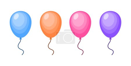 Photo for Colorful Birthday Balloons Set Party Decoration Vector Illustration - Royalty Free Image