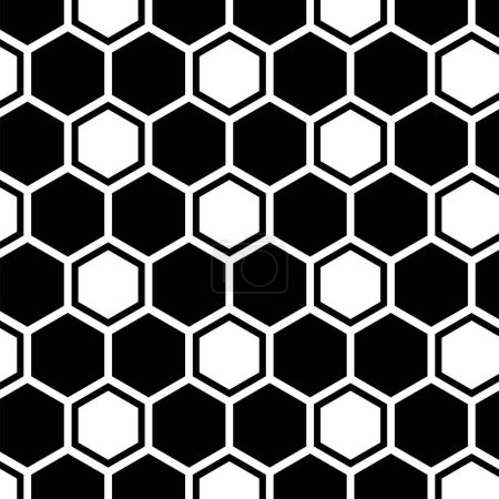 Photo for Black White Honeycomb Polygon Structure Pattern Background - Royalty Free Image