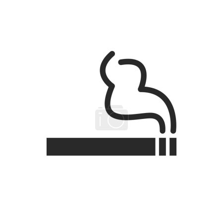 Cigarette Smoke Symbol Glyph Icon Isolated Vector Illustration