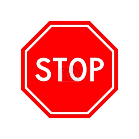 Stop Red Road Sign Board Icono Ilustración vectorial aislada