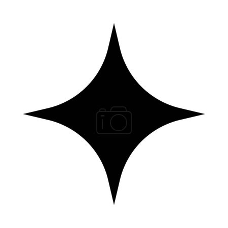 Photo for Shine Star Black Icon Isolated Vector Illustration - Royalty Free Image