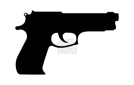 Photo for Pistol Gun Weapon Silhouette Isolated Vector Illustration - Royalty Free Image