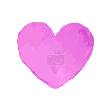 Téléchargez les illustrations : Vecteur d'illustration d'icône de coeur de style aquarelle rose - en licence libre de droit