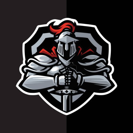 Illustration for Knight sport mascot logo illustration premium vector - Royalty Free Image