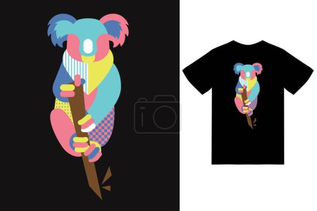 Ilustración de Koala color illustration with t shirt design premium vector - Imagen libre de derechos
