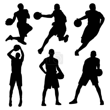 Illustration for Silhouette basketball player illustration premium vector - Royalty Free Image