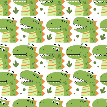 Photo for Cute dino seamless pattern premium vector - Royalty Free Image