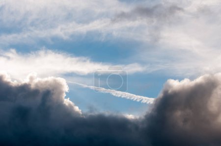 Photo for Fog and clouds on the valley, storm arrived - Royalty Free Image
