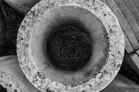 Photo for Round cement profiles in black and white - Royalty Free Image