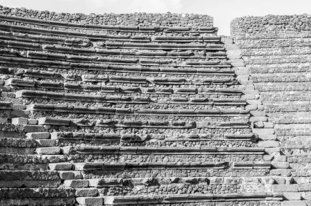 Photo for Roman bleachers of theater in Pompeii - Royalty Free Image