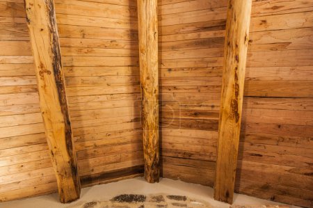 Photo for Wooden beams in the rustic house - Royalty Free Image