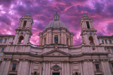 Photo for Navona square Rome,  baroque square, sant'Agnese - Royalty Free Image