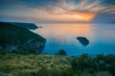 Photo for Paradise on earth colorful landscape at sunset over the bay over the sea - Royalty Free Image