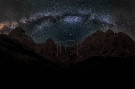 Photo for Milky way above the peaks of the alps - Royalty Free Image