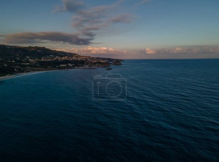 Photo for Aerial photo of the cliff and transparent blue water - Royalty Free Image