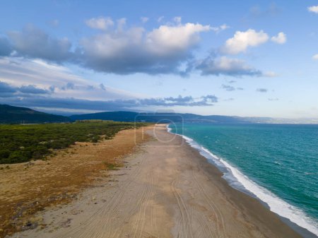 Photo for Italy Tyrrhenian coast photographed by drone, aerial photography of the beach - Royalty Free Image