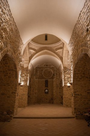 Foto de Stone walls of the nave of a church restores - Imagen libre de derechos
