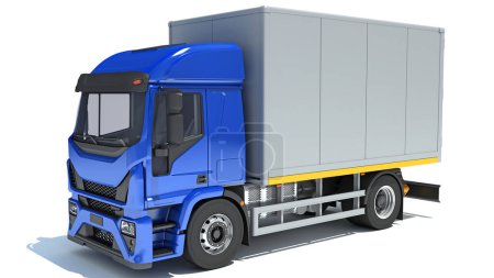 Téléchargez les photos : Camion de boîte de transporteur rendu 3D - en image libre de droit