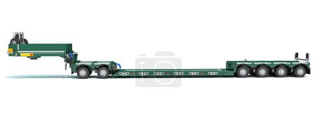 Photo for Low Loader Trailer 3D rendering model on white background - Royalty Free Image