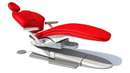 Téléchargez les photos : Chaise de traitement dentaire modèle de rendu 3D sur fond blanc - en image libre de droit
