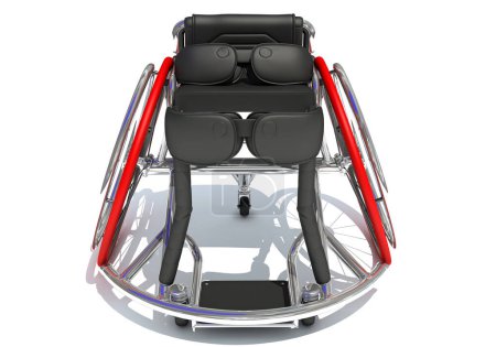 Téléchargez les photos : Sport fauteuil roulant modèle de rendu 3D sur fond blanc - en image libre de droit