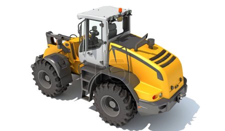 Photo for Wheel Loader heavy construction machinery 3D rendering model on white background - Royalty Free Image