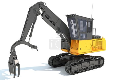 Photo for Forest Machine 3D rendering model on white background - Royalty Free Image