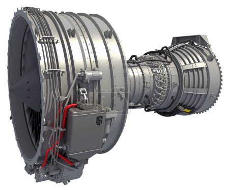 Photo for Aircraft Turbofan Engine 3D rendering model - Royalty Free Image